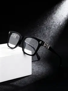 Men's Plastic Square Frame Eyeglasses, Casual Retro Style, Suitable for Daily Wear, College, Commuting, Home Use, Stylish Square Frames, Trendy Casual Frames, Trending Glasses