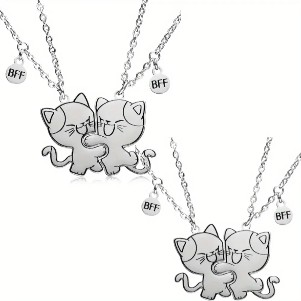 2Set Best Friend Pendants Jewelry Necklace,Matching Friendship Necklaces for Bestie Sister Perfect for Besties Couple Matching Gift