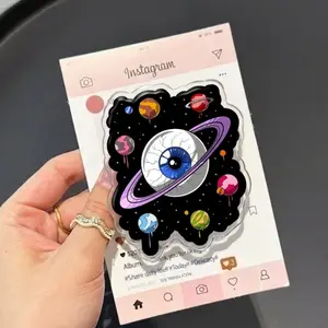 Trippy Eyeball Planet MagSafe Phone Grip, Psychedelic Melting Space Griptok, Surreal Eye Universe Phone Stand, Galactic Horror Aesthetic Accessory, Weird Core Art Gift