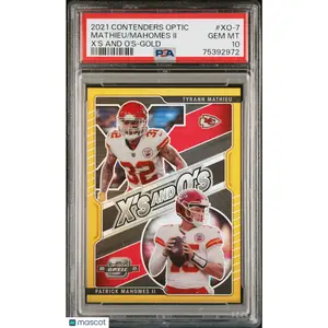 2021 Contenders Optic X'S And O's Mahomes II Mathieu Gold /10 PSA 10 GEM MINT