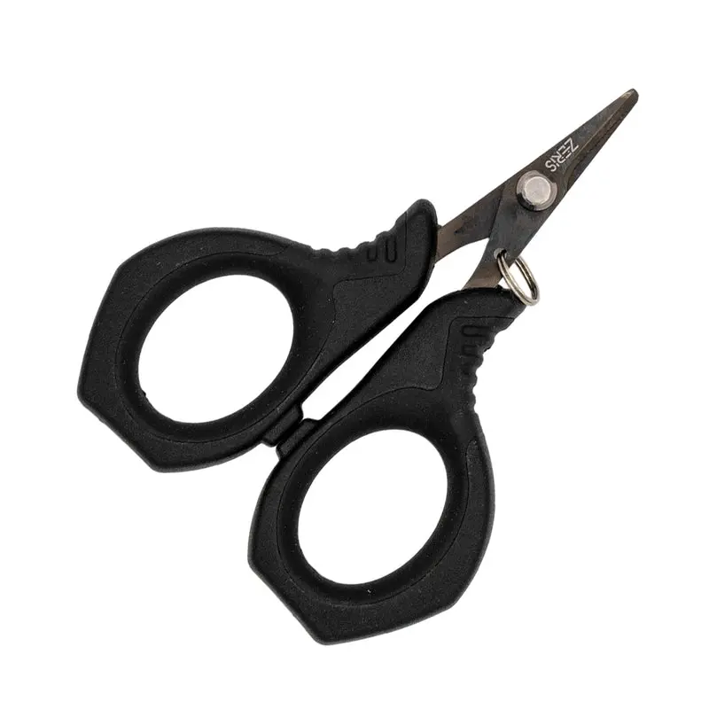 Zeris 3.78-Inch Compact Fishing Scissors, Stainless Steel Braid Cutter with Rounded Tip, Non-Slip PP+TPR Handle, Lightweight Fishing Line Cutting Tool