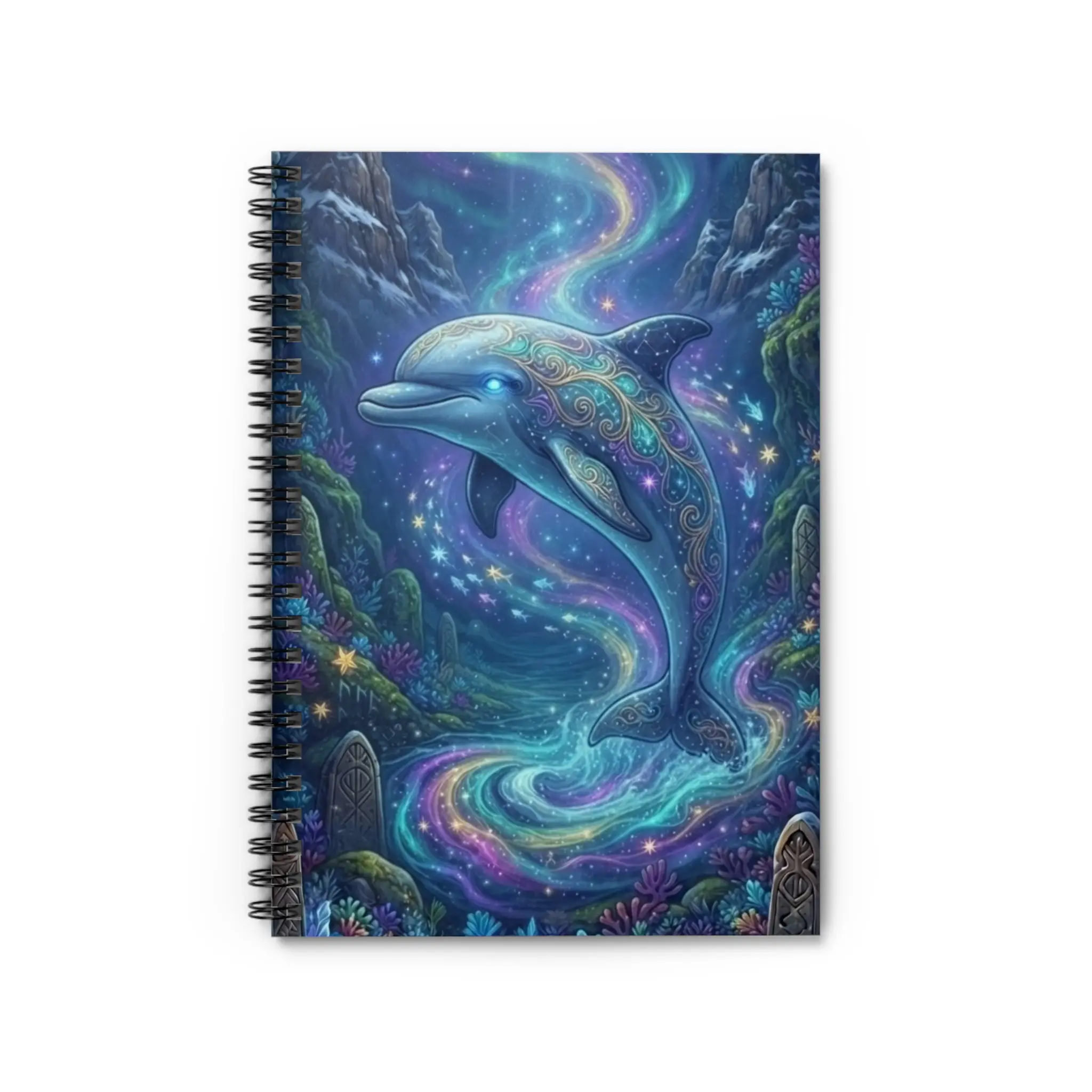 Mystical Galaxy Dolphin Spiral Notebook | Ruled