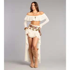 Boho Nights Lace High-Low Skirt