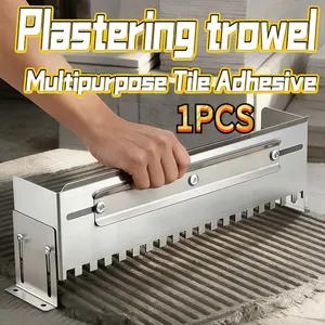 600/800 Type Straight Slot Grout Scraper, Tile Laying Tool, Tile Tools, Tile Installation, Adjustable 300-600mm, Adjustable Length, 12mm Square Tooth Spatula, Thick Stainless Steel