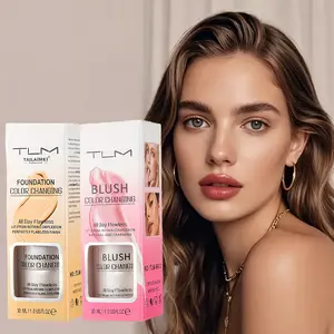 TLM Foundation Color Changing Mike Makeup For Full Coverage Blush Cream Brightening Moisturizing Longlasting Non-flading Makeup Concealer Cosmetic