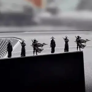 6pcs Ancient Cartoon Chinese Swordsman Collectible Figurine Set, Exquisite Home Supplies Decorative Statues, Ornaments for Home Decor, Car Accessory