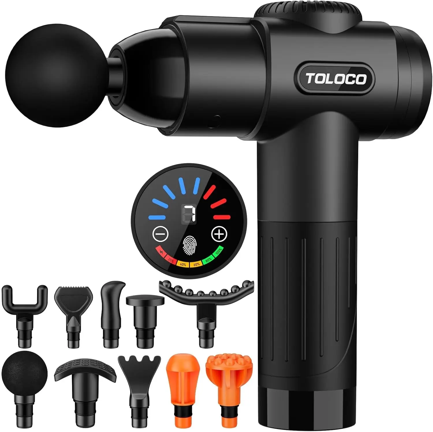 New TOLOCO Massage Gun, 10 Heads, 7 Speeds, Smart Touch Screen, Portable Handheld Deep Muscle Tissue Massager for Neck & Full Body Relaxing #summerwins