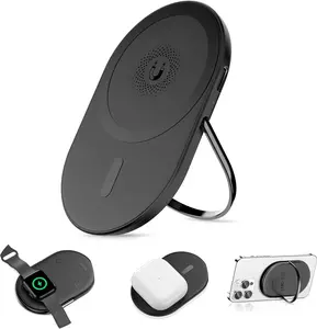 3 in 1 Magnetic Wireless charger for Apple Devices, MagSafe Charging Pad Compatible with iPhone 16 15 14 13 12 Series, Apple Watch, Airpods, with 5ft Charging Cable