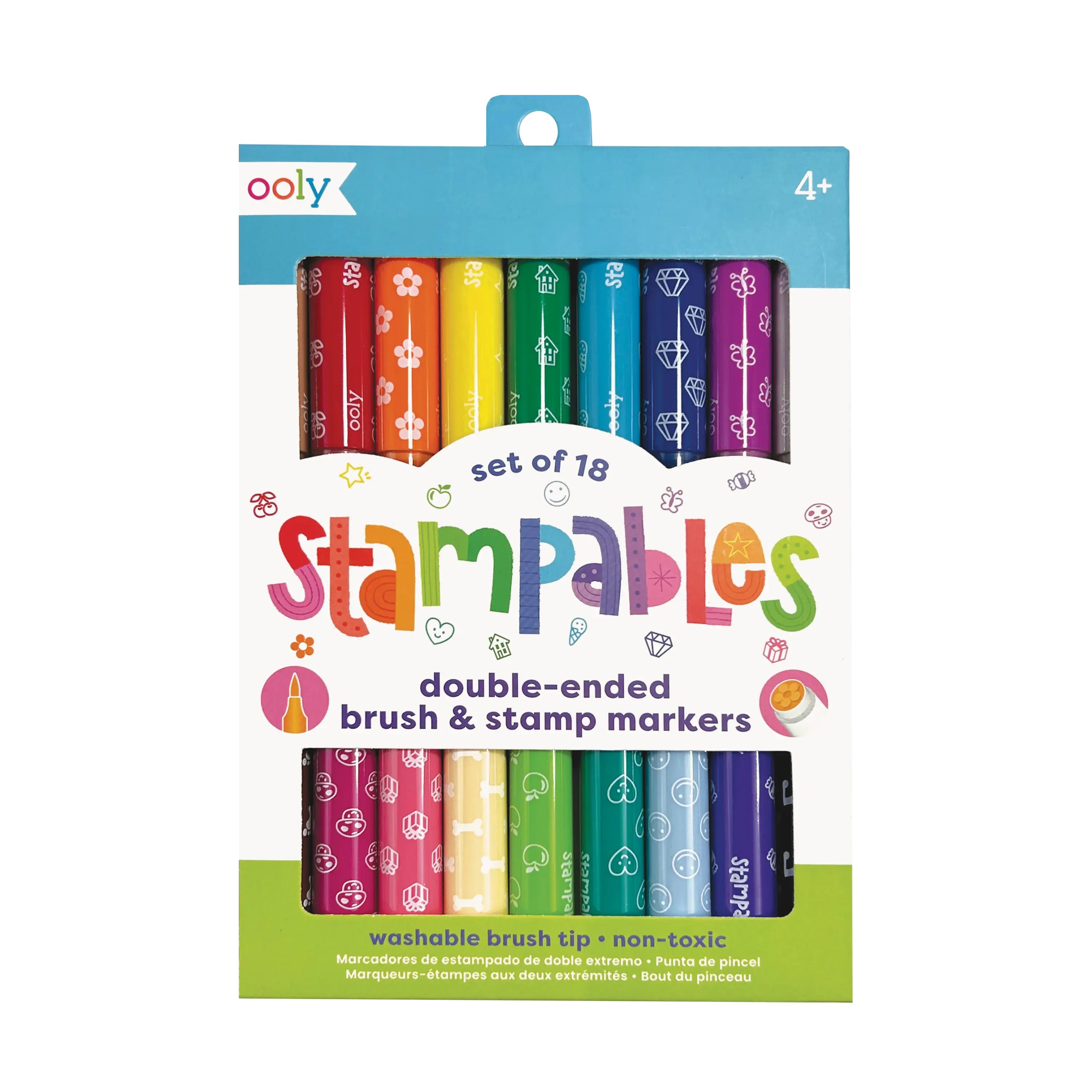 Stampables Double-Ended Stamp & Brush Markers - Set of 18
