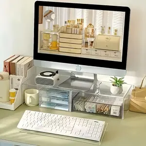 Computer Keyboard Holder Desktop Computer Keyboard Holder, Tilt Keyboard Holder, Clear Acrylic Keyboard Tray Holder for Simple Ergonomic Typing and Work From Home Upgrade