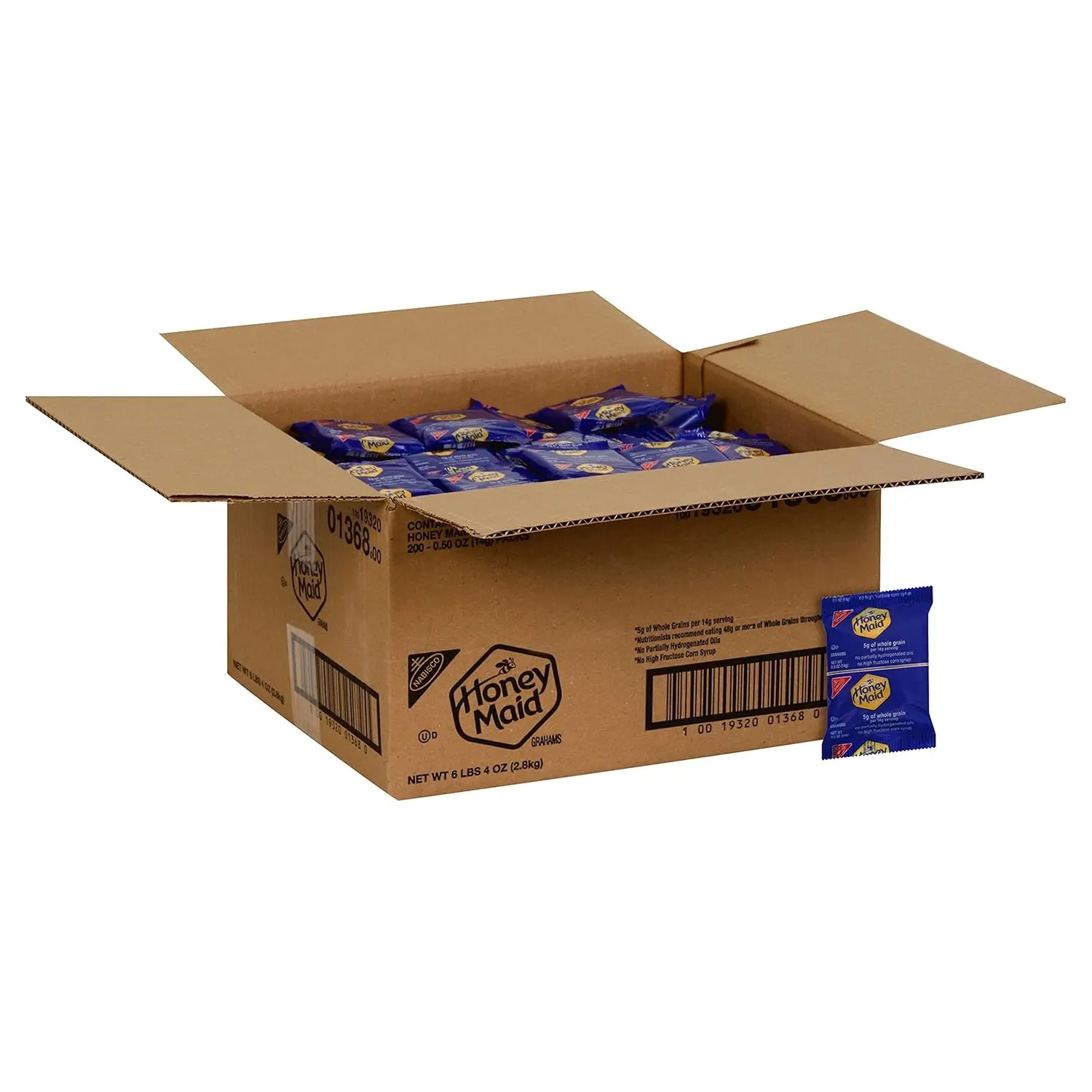 200 pcs (Pack 1) Graham Crackers, Bulk 0.5 oz Snack Packs, Lunch Snacks, Dessert Cream Crackers