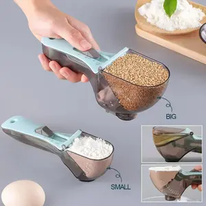 Adjustable Measuring Spoon with Scale, Plastic Material, Ideal for Baking and Cooking, Kitchen Measurement Tool, Kitchen Measuring Utensils