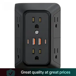 Surge Protector Outlet with 6 Ac Outlet & 4 USB Ports, Multiple-plug Outlet Splitter for Home Travel Office, Electrical Travel Plug Adapter, Home Essentials, Office Supplies, Power Socket Expander