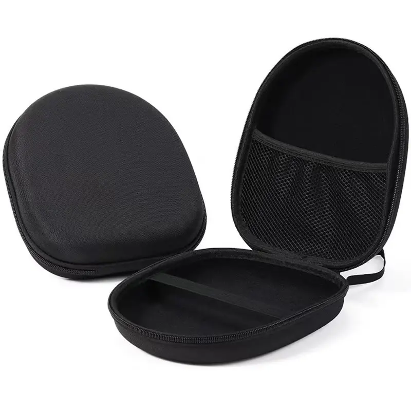 Shockproof Headphone Bag With Zipper Portable Compact Travel Case Audio Accessory For Over Ear Headphones Protective Hard Organizer Secure Storage Bags