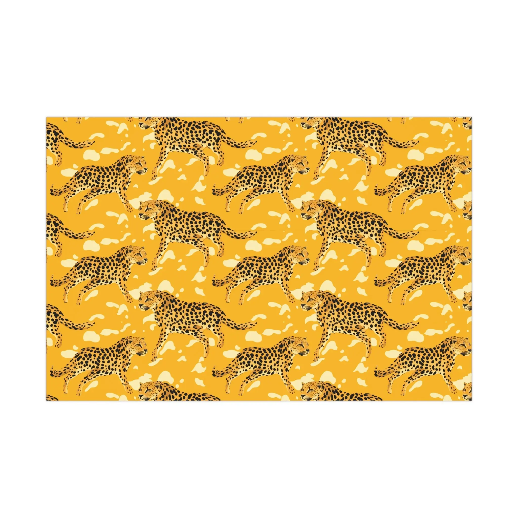 Gold Cheetah Gift Wrap Papers