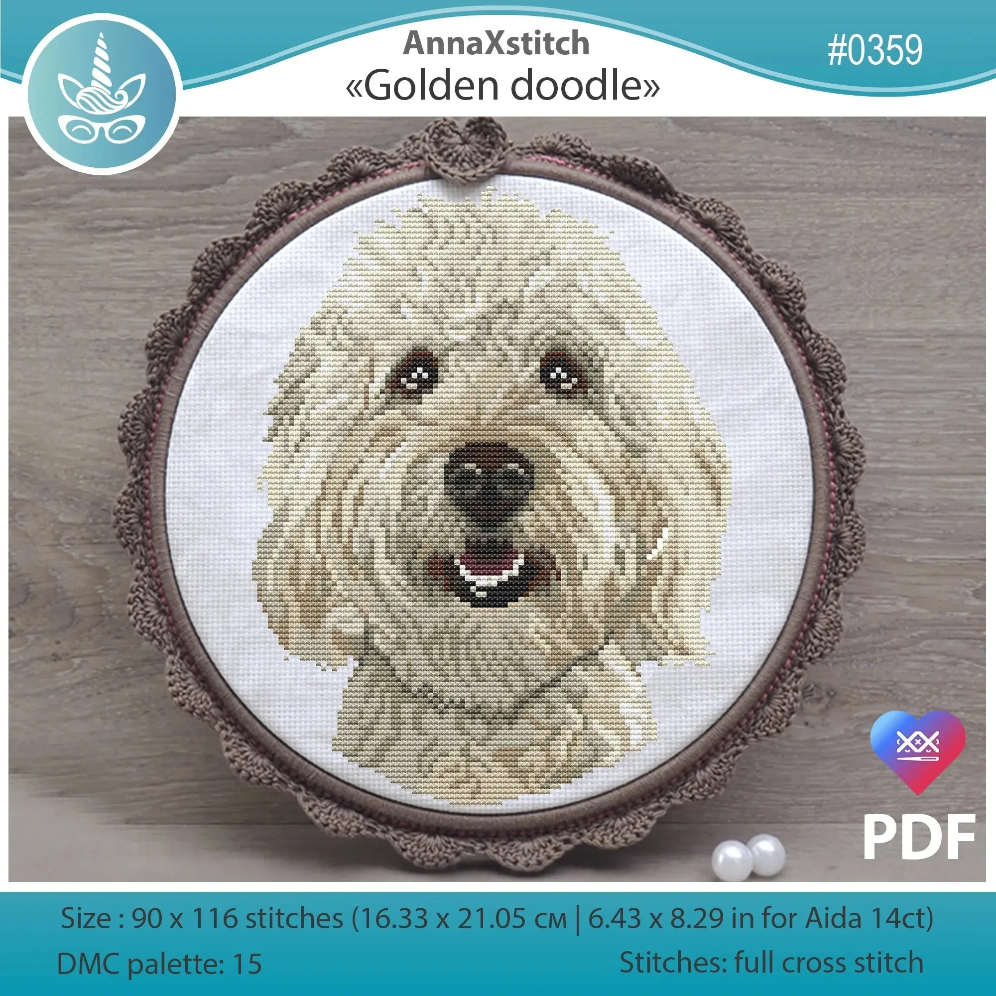 Golden Doodle - PDF Cross Stitch Pattern
