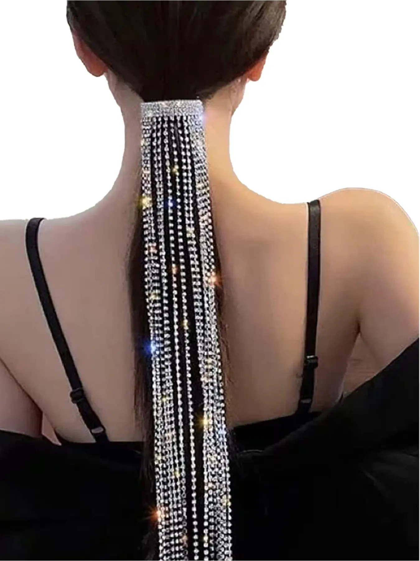 Sparkling rhinestone hair clip, bridal rhinestone spring clip, small semi-circular silver hair clip, sparkling hair clip, sexy hair clip, ponytail clip, Wedding hair accessories, Hairpins, women's and girls' hair accessories