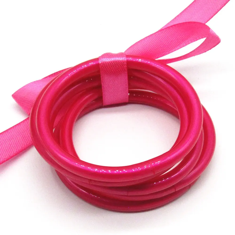 5-Layer Silicone Tube Bracelet, Fashion Foil Bangle, Handmade OL Commute Wristband