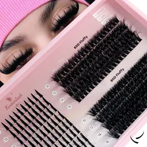 3 Styles Manga Lash Clusters Spike Lashes Individual Lash Clusters,Multi-Type Natural Look,Cat Eye Dramatic Wet Eyelashes 60D/80D Reusable Individual Segmented False Eyelashes Wispy&Ultra Soft DIY Eyelash Extension At Home Makeup Cosmetic