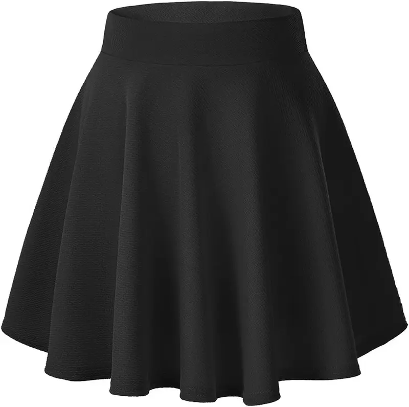 napkin skirts-Women's Basic Versatile Stretchy Flared Casual Mini Skater Skirt Comfort Fabric Fit Outfit Womenswear Bottom