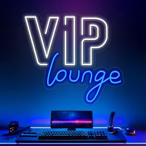 【VIP Lounge Neon Signs】LED Neon Sign,Room Wall/Desk Decor Signs, Led Light Up Sign with USB Powered for Bar, Hotel, Cafe, VIP Room, Home Decoration