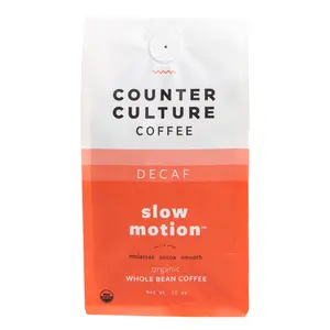 Counter Culture Coffee Slow Motion Decaf Blend Organic Whole Bean Coffee US Origin Molasses Cocoa Smooth Flavor