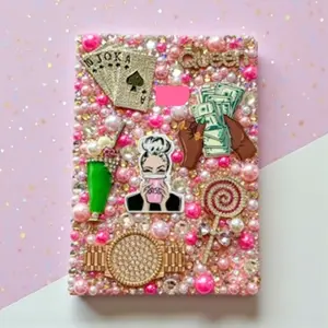 Pink Bedazzled Hand-Designed Passport Cover| LuxPoshDesigns by Lumi Haven