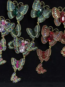 (340-342) 2PCS Multi-Layer Butterfly Charms | Luxury Rhinestone DIY Accessories