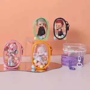 Mini PVC Transparent Key Bag, Simple Blind Box Storage Bag, Display Bag, Charging Head Data Cable Hanging Bag