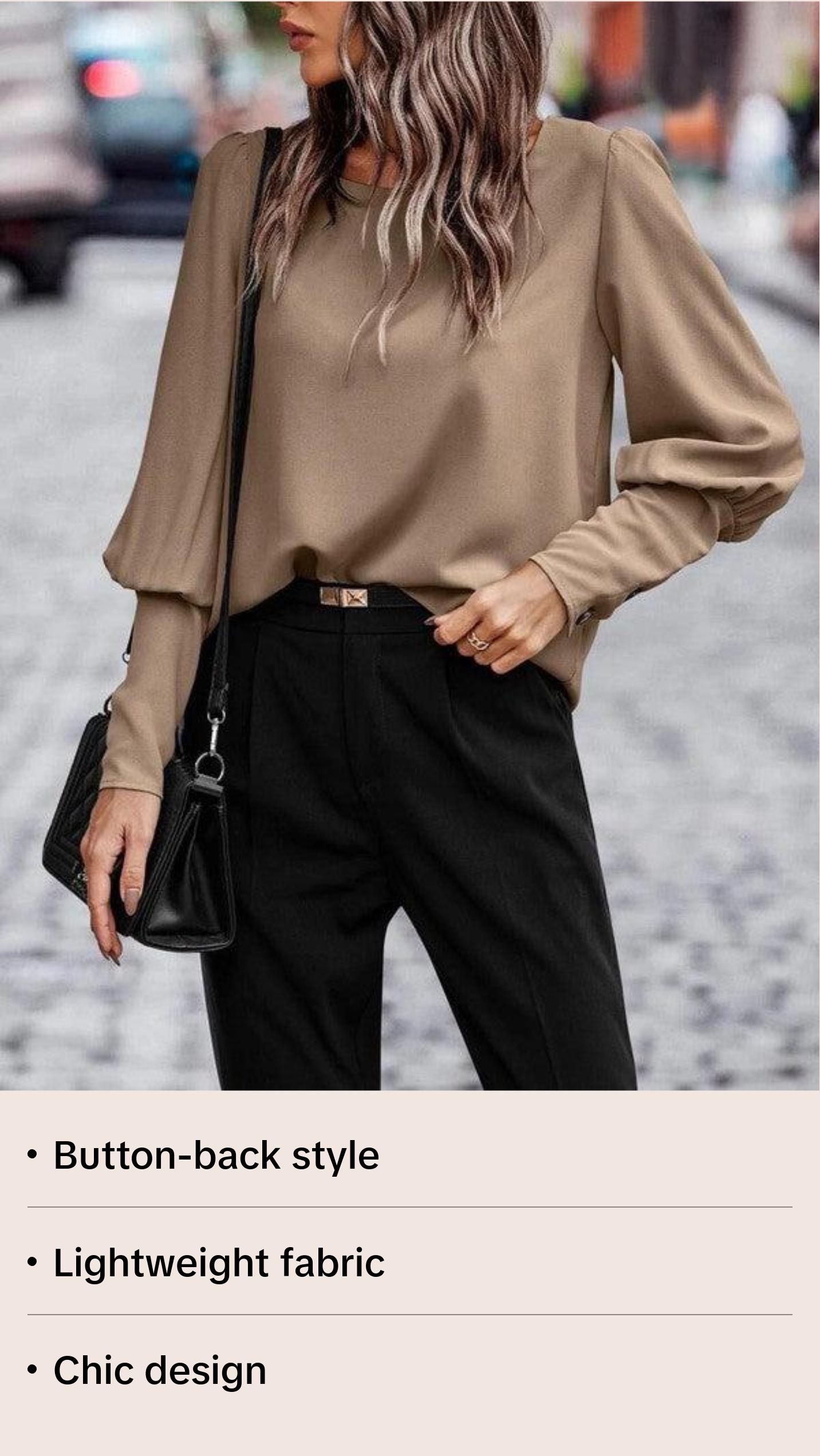 Solid Button Back Blouse