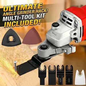 Oscillating Tool Adapter for Angle Grinder,Oscillating Multi Tool Kit with 10-piece Electric Multitool for Cutting Metal Nails Wood Drywall Remove Grout & Sanding Durable Cutting Blades for Metal Wood Plastic DIY Professional Use