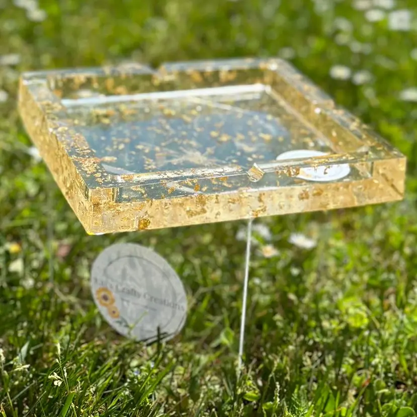 Large Clear/Gold Ashtray