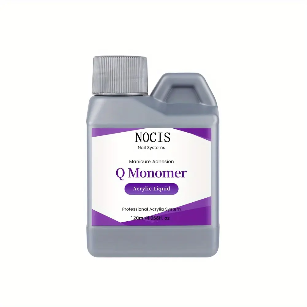 120ml Professional Acrylic Monomer Liquid, Non-Yellowing MMA-Free Nail Liquid for Acrylic Powder, Nail Extension & 3D Carving, Salon & Home DIY Manicure Essential