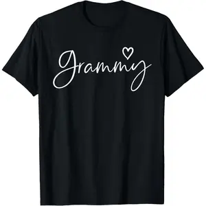 100% Cotton  Unisex Grammy Gifts for Women Grandma Heart Mother's Day Grammy T-Shirt
