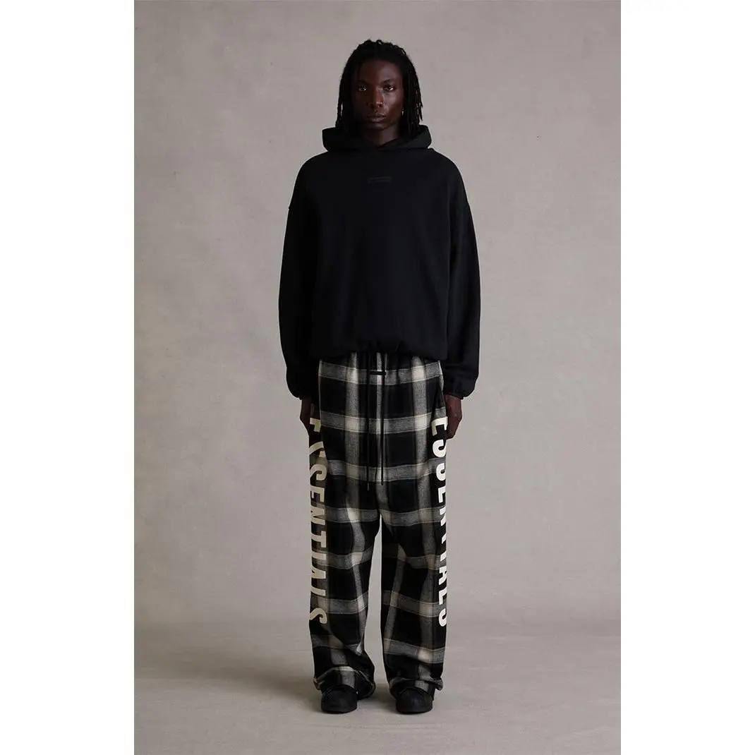 Fear of God ESSENTIALS Men's Iron Gray Plaid Lounge Pants