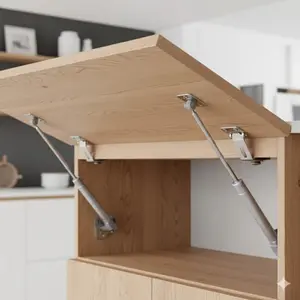 Quiet Hydraulic Soft-Close Hinge, Graphite Black Lift Support for Kitchen Cabinet Door Upgrade, Durable Stable Hinge for Furniture, Desk, Sliding Door & Bathroom Hardware