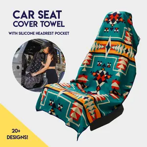 Bohemian Nomad Noises Car Seat Cover Towel - Silicone-Lined Hood Universal Fit Car Seat Cover Towel for Sweat Protection