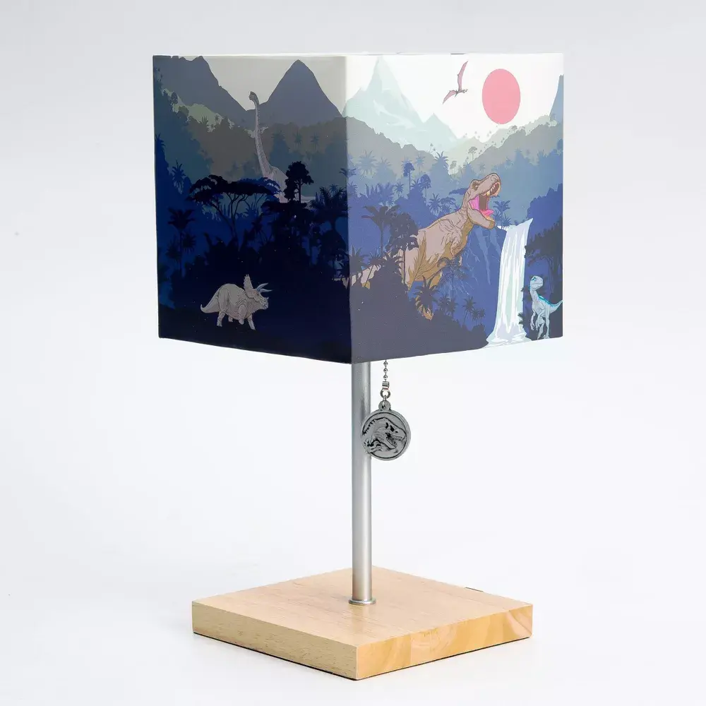 Jurassic Park Desk Table Lamp (Includes LED Light Bulb) Wooden Base with 3D