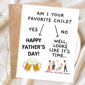 Am I Your Favorite Child?, Funny Father's Day Card, Nursing Home Humor, Sibling Rivalry Card for Dad, Handmade Funny Card for Dad