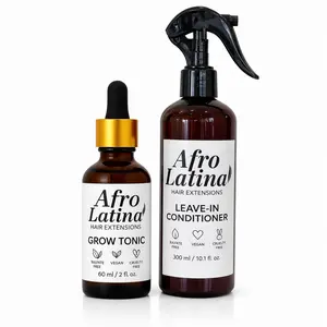 Afro Latina Scalp & Style Duo - Grow Tonic & Leave-In Conditioner for Healthy Hair Growth, Hydration, and Frizz Control, Sulfate-Free, Vegan, Cruelty-Free