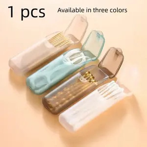 Portable Dental Storage Box, Durable Storage Organizer, Transparent Plastic Toothpick Floss Cotton Swab Holder, Multi-Layer, Travel Friendly, Soft Color Option, Multifunctional Storage Solution, Plastic Storage Boxes