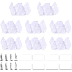 8 Pack Clear Anti-Collision Shower Door Bumpers Stoppers with Screws, for Framed Sliding Glass Doors Bottom Guide Assembly, Adhesive and Screws Included