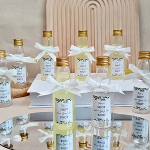 50PCS Mini Liquor Bottles Party Favors - 60ml Reusable Plastic Bottles with for Weddings Birthdays Bridal Showers Set Drink Organiser