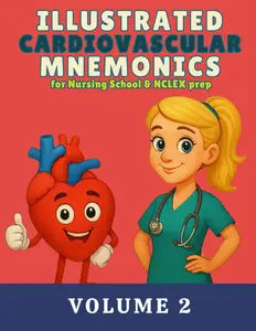 Illustrated Cardiovascular Mnemonics for Nursing School & NCLEX Prep, Volume 2: A Colorful Visual Study Guide