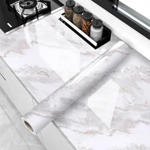 Marble Pattern Self-adhesive Sticker, 1pc Waterproof Decorative Paper for Countertop Furniture Table, Decorative Wallpaper for Living Room Kitchen Bathroom Home Interior Decor, Interior, Design, Modern, Room Decor, Marble Backsplash Wallpaper