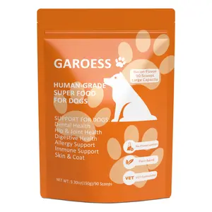 GAROESS Human-Grade Superfood for Dogs, Upgraded Formula, Premium Greens Powder Supplement, For Dental & Teeth Health, Longevity, Hip & Joint, Gut Health, Allergies, Immune Support, Skin & Coat - Large Size, 90 Scoops（5.3oz)