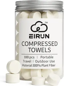 Compressed Towels, Disposable Cotton Towels Expand with, Bulk Travel Towels for Camping, Emergency, Use, Compact Face & Body Wipes 100Pcs(B)