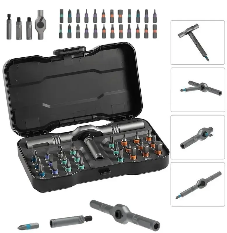 24 in 1 Screwdriver Set,Multipurpose Screwdriver Shape Tool Kit, Compact & Portable Ratchet Screwdriver for Various Home Repairs Magnetic Detachable, Ideal for Home, DIY