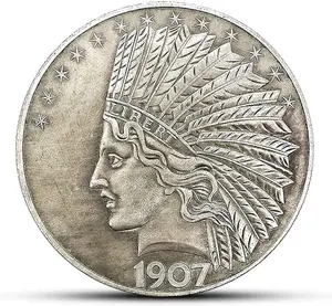 MarshLing Antique Liberty Indian Head Ten-Dollars Coin - Great American Commemorative Old Coins- Uncirculated Morgan Dollars-Discover History of US Coins Perfect Quality