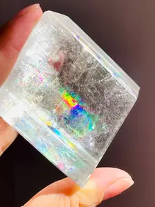 20g/50g/100g/200g Brazilian Optical Calcite Cube, Iceland Spar Crystal, Raw Clear Iceland Spar Chunk, Natural Optical Calcite Cubes, Clear optical calcite stone